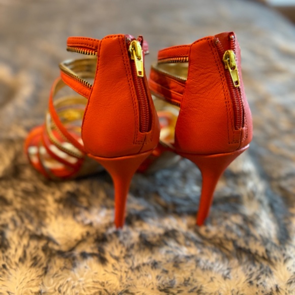 Julianne Hough Tangerine Tango Venice Napa Leather heals size 8.5 - Picture 9 of 11